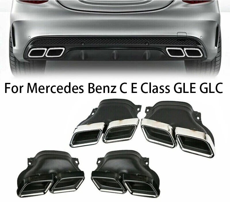 2 автомобильные выхлопные трубы с задним наконечником для Mercedes Benz класса C W205 C200 C180 2014-2016 - Изображение 1 из 4