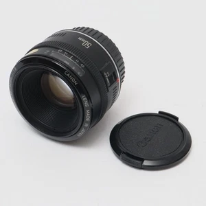 Canon 50mm F/1.8 EF Mount Prime Lens w/ Caps - Fully Tested & Working - USA - Picture 1 of 13
