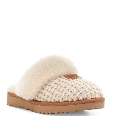 VENTA CALIENTE PARA MUJER UGG Acogedoras Zapatillas de Punto, Crema Foto 1 de 4