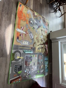 Hot Wheels Car Floor Play Mat Carpet 61"x  47" Desert Construction Race Track  - Picture 1 of 4