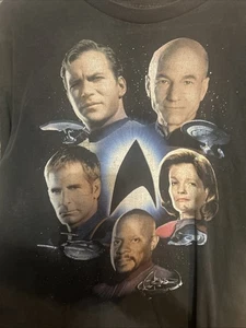 Star Trek Starfleet's Captains Images Kirk Picard L T-Shirt Pre Owned Fade 👀 - Bild 1 von 3
