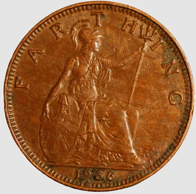 Great Britain Farthing 1936 George V KM# 825 - Image 1 of 2