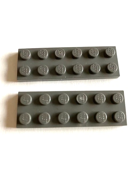 LEGO Parts: 2x6 Standard Flat Plates, Old Dark Gray, Part #3795 - Lot of 2 - Image 1 of 1