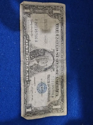 1957 B Series $1 One Dollar Silver Certificate Blue Seal Bill  - Image 1 of 4