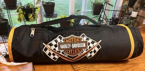 HARLEY-DAVIDSON TRAVEL PICNIC BLANKET TARP W/FELT LINING & GROMMETS 58x54 - Picture 1 of 7