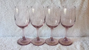 Set of 4 Libbey PREMIER 8oz Pink Wine Goblets  7.25"  EUC  - Picture 1 of 5