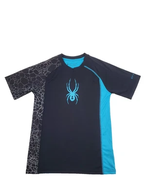Camisa de natação Spyder masculina preta 100% poliéster rashguard tamanho: G - Imagem 1 de 4