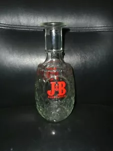 VINTAGE 1970'S J & B RARE SCOTCH THUMBPRINT EMPTY GLASS DECANTER NO STOPPER - Picture 1 of 2