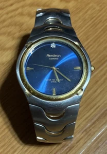 Armitron Diamond Water Resistant 165Ft Silver & Gold Color Men's Watch Untested - Picture 1 of 6