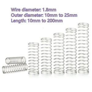 Alambre de resorte de compresión diámetro 1,8 mm A2 acero inoxidable presión resorte pequeño - Imagen 1 de 26