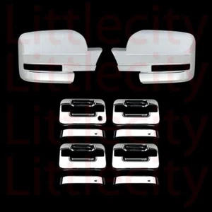 Espejo retrovisor cromado Ford F-150 F150 2009-2014 manija de 4 puertas sin cubierta de teclado - Imagen 1 de 1