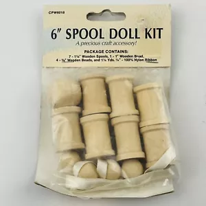 Vintage 6" Wood Spool Doll Kit Wang's International CPW6018 - Picture 1 of 4