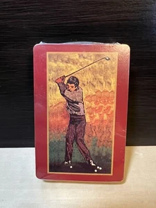 Smiling Card Deck of Playing Cards Golfer Backswing Burgundy Red Golf Sealed NIP - Picture 1 of 4
