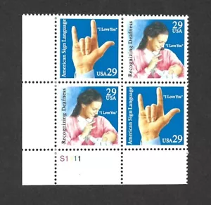 US STAMPS 2783-84 Plate Block 29c Sign Language 1993 MINT NH OG FREE SHIP - Picture 1 of 1