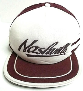 vintage 90s Nashville foam snapback mesh trucker hat maroon white cap - Bild 1 von 3
