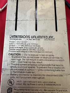 DIMENSIONS UNLIMITED QUASI-SINE WAVE INVERTER DUI-12/100TI - Picture 1 of 8