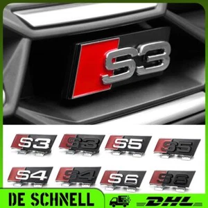 Grill Abzeichen Clip Vorne Kühlergrill Schriftzug Emblem Für Audi S - Bild 1 von 13
