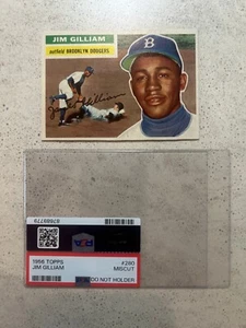 JIM GILLIAM 1956 TOPPS BASEBALL CARD #280 PSA REJECT "MISCUT" - Picture 1 of 4