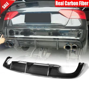 For Audi A5 Sline S5 B8.5 2012-2016 Real Carbon Rear Bumper Diffuser Lip Spoiler - Picture 1 of 12