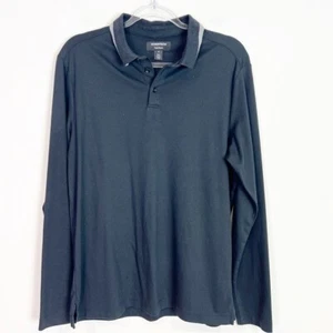 NORDSTROM BLACK TECH SMART LONG SLEEVE POLO SHIRT MENS SZ MEDIUM - Picture 1 of 4