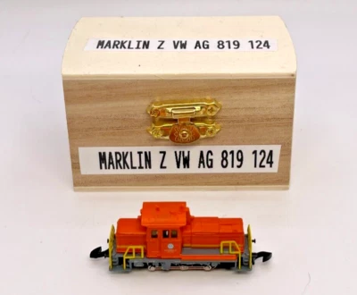 Z Scale Marklin VW AG 819 124 Orange Locomotive Custom Wood Case - Image 1 of 4