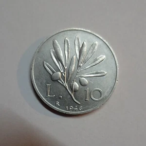 10 LIRE Old Type - Ten Lire ITALIAN REPUBLIC - Rare Coin - YEAR 1946 - Picture 1 of 4