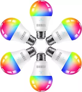 OHLUX 6 Pack Smart Wifi Flood Light Bulbs E26 Base 900Lumen (60W)7W A19 - Picture 1 of 5