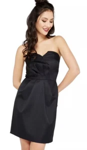 Miss Selfridge - schwarzes Satin Bandeau Bodycon Kleid - Größe 10 - Bild 1 von 3