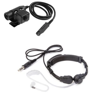Walkie Talkie Microphone Neck Throat Headset + U94 PTT For Baofeng UV-9R Plus - Zdjęcie 1 z 9