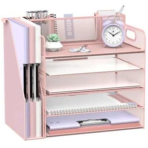 5 - Tier Desk Organizer - File Holder,3 Pen Holders,Mesh,for Office/Home Storage - Picture 1 of 53
