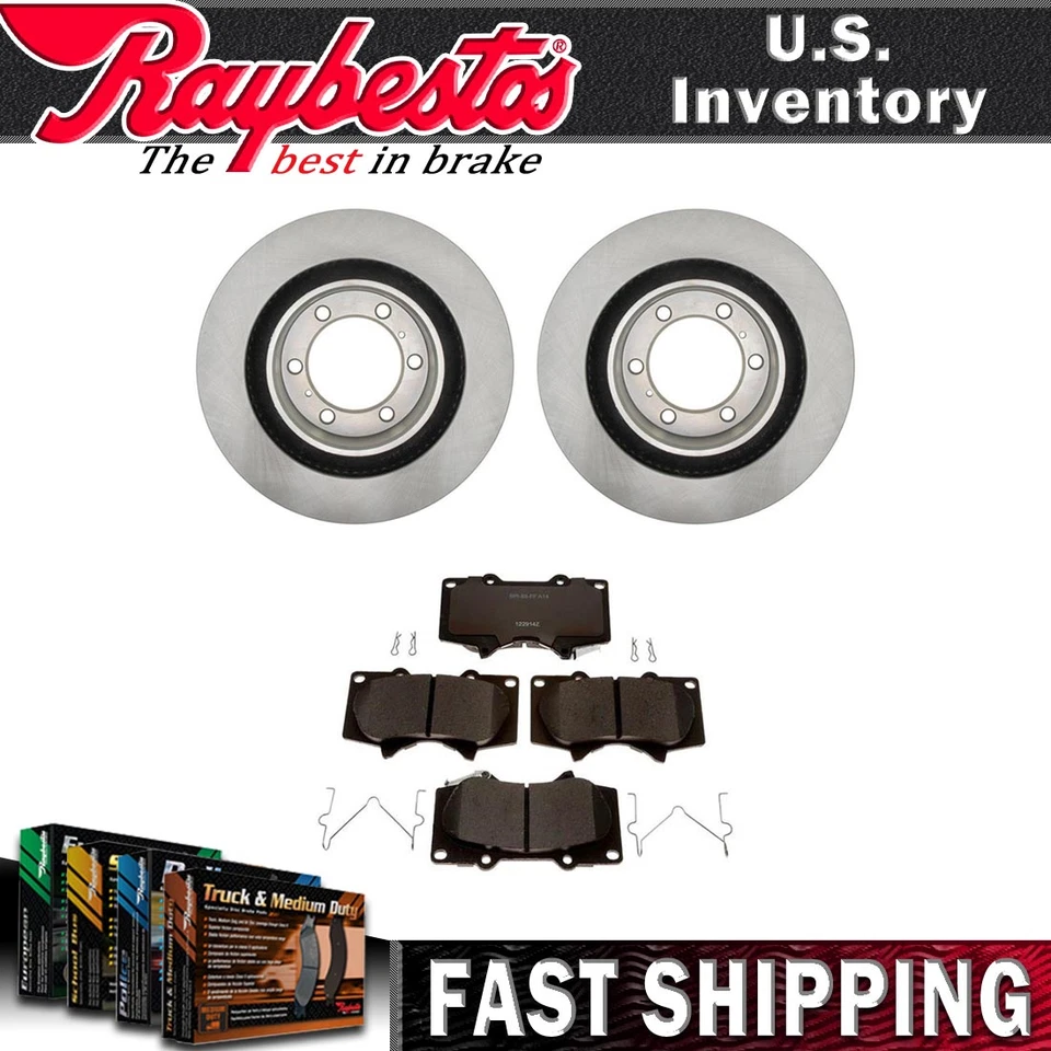 前刹车转子陶瓷刹车片带硬件适用于 2010 - 2019 年丰田 4Runner — 第 1/4 张图片