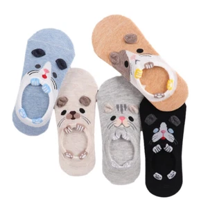 5 PARES DE FUNDAS DE PIE DE ALGODÓN CORTE BAJO SIN EXHIBICIÓN PARA PERROS DISEÑOS DE GATITO talla 6-8 - Imagen 1 de 7
