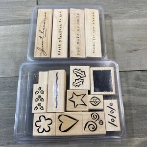 Stampin Up! 2002 Bold Basics 11er Set PLUS 2003 Einfache Sprüche II 4er Set - Bild 1 von 6