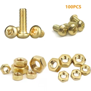 100 Screw Hex Nuts M3 Male Female Brass Spacer Standoff Washer Assortment Set - Picture 1 of 9