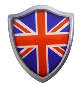 Great Britain Shield Domed Decal 3D Look edge Emblem Resin car sticker 2.6"x3" - Imagen 1 de 2