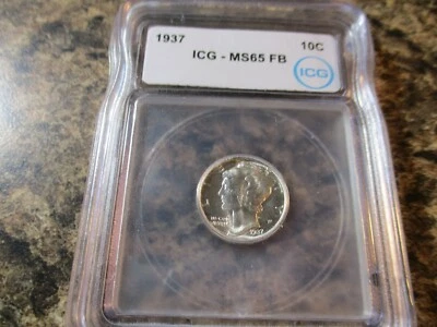 1937 MERCURY SILVER DIME ICG MS65 FB    2501 - Image 1 of 2