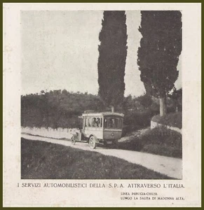 PUBBL. 1918 SPA AUTOBUS OMNIBUS LINEA PERUGIA CHIUSI SALITA DI MADONNA ALTA - Bild 1 von 1