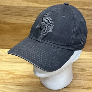 Minnesota Vikings Hat Gray New Era 9TWENTY Adjustable Strapback Embroidered Cap - Picture 1 of 9