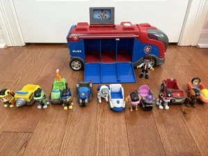 Paw Patrol Mission Cruiser + 6 Vehicles And Pups + Robodog *COMPLETE SET / RARE* - Picture 1 of 6