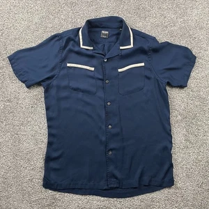 Todd Snyder Shirt Men Large Blue Button Up Camp Rayon Lounge Tipped Japanese - Picture 1 of 16