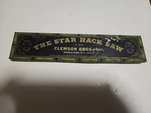 1940er Vintage Clemson Bros Inc The Star Bügelsäge Wolfram Stahl Blechdose TB1163 - Bild 1 von 8