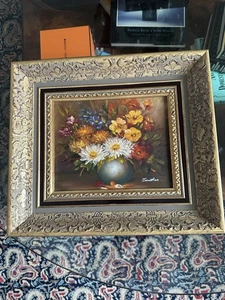 Ölbild Gemälde Stilleben Blumenstrauß - Vintage -Top Zustand - Bild 1 von 10