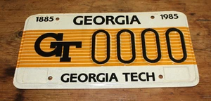 1985 Georgia Tech Yellow Jackets SAMPLE License Plate Tag Collectors MUST L@@K - Picture 1 of 2
