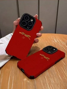 iPhone 16 Pro Max Case Matowe Czerwone Leopard Miękkie TPU Anti Fall Etui na telefon - Zdjęcie 1 z 5