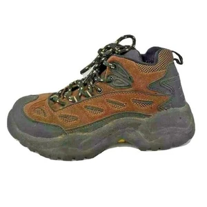 Brazos Work Force Series Boys Boots Brown Black Mid Top Lace Up Leather 6 M - Picture 1 of 11