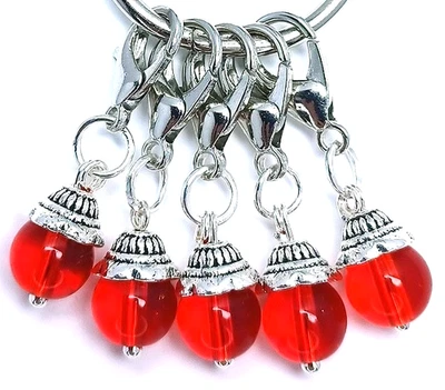 Marcadores de puntada de vidrio MikieLou vidrio rojo fino joyería de Navidad para tejer Foto 1 de 2