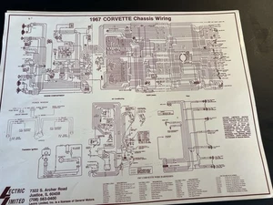 1967 Corvette Laminated Chassis Wiring Harness Diagram LectricLimited - Picture 1 of 1