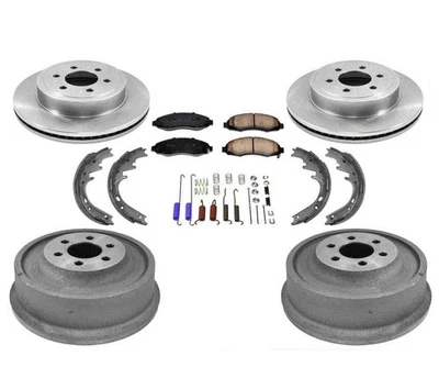 Front Rotors Rear Drums Brake Pads Shoes Spring Kit For Dodge Dakota 2003-2004 — 第 1/4 张图片