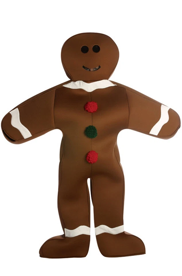 Brand New Gingerbread Man Christmas Cookie Adult Costume - Image 1 of 1