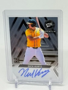 NICK KURTZ AUTO /199 -2024 Leaf Press Pass Premium Prismatic Silver RC ATHLETICS - Photo 1/2